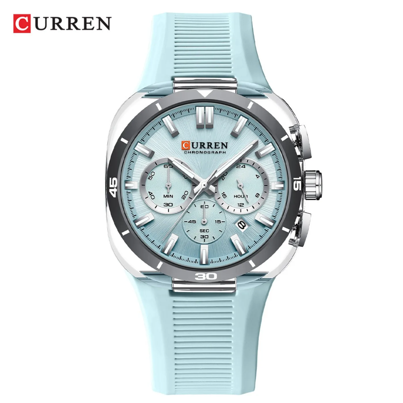 curren-モダーデザイン-43mm-腕時計-メンズ用-3つのサブダイヤル付き-クォーツムーブメント-カソールシリコンストラップ腕時計-夜光針と日付表示