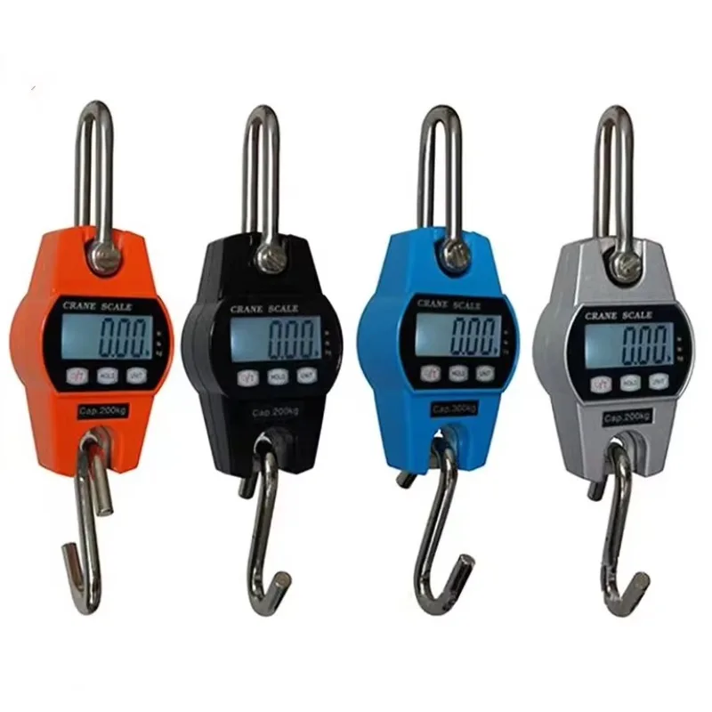 Handheld crane hook weighing scale, small scale weight LCD display electronic digital lifting scale