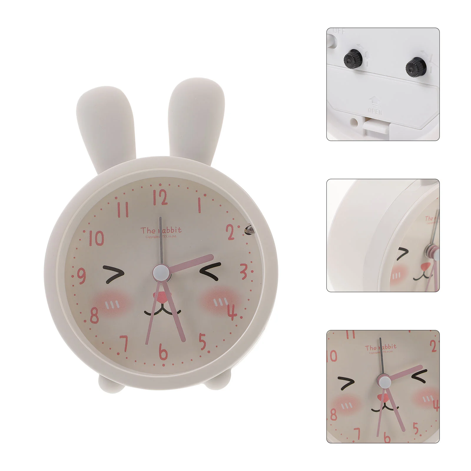 Cat Alarm Clock Table Metal Lovely Dorm Small Kids Simple Household Desk Silica Gel Child Student