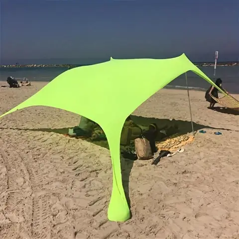 Pop-up strandtält Solskydd UPF50+ med markspikar och stabilisatorstänger, utomhus solskyddstält för campingturer, fiske, ryggsäck 10 best sales Sun Shelter-stranden - №2