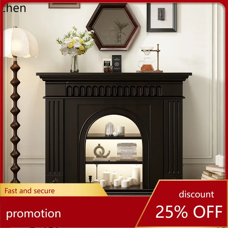 TQH-c13  retro style decorative fireplace cabinet texture storage living room entrance art side cabinet