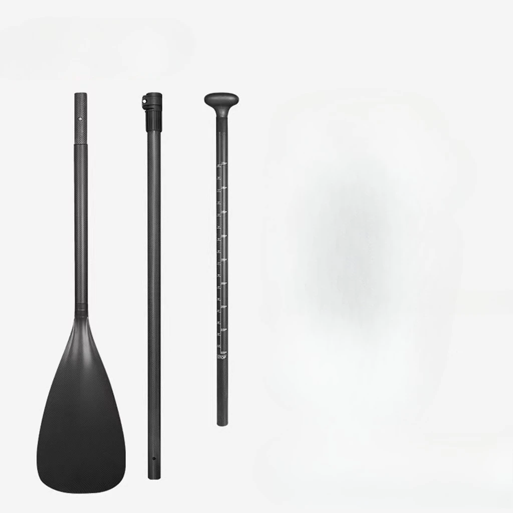 Portable Segmented Surfing Water Oar 3 Section Adjustable Carbon Pattern Paddle Detachable Single Oar for Inflatable SUP Board