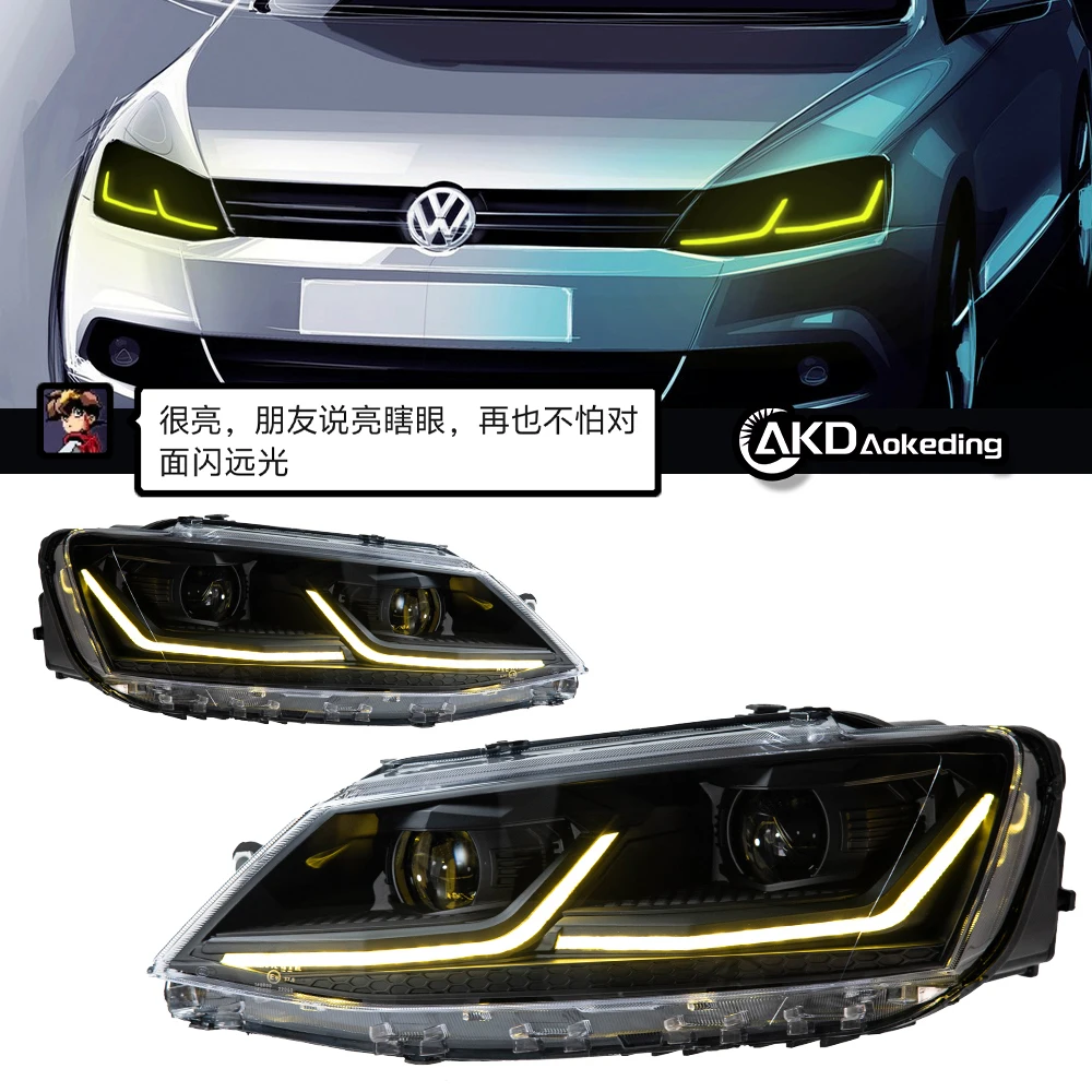 

Фара для VW Jetta, светодиодные фары 2011-2018, головной свет, стайлинг автомобиля, DRL, сигнальные линзы, автомобильные аксессуары, передняя часть
