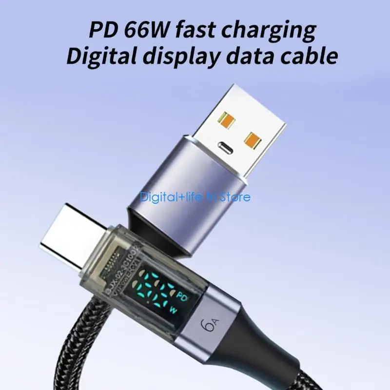 E06D USB A to Type C Charge Cable with LED Indicator, Fast Charge 480Mbps Data Sync Cable for Various USB C Devices