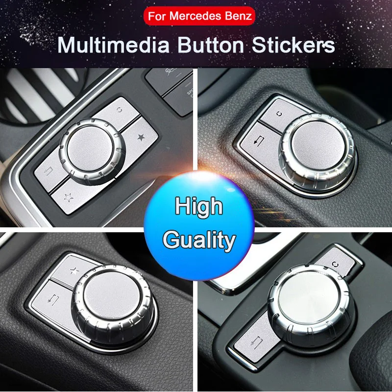 

Car Interior Sticker For Mercedes Benz A B C E GLA CLA ML GL GLS GLE W169 W245 W204 W212 Multimedia Button Cover Auto Accessory