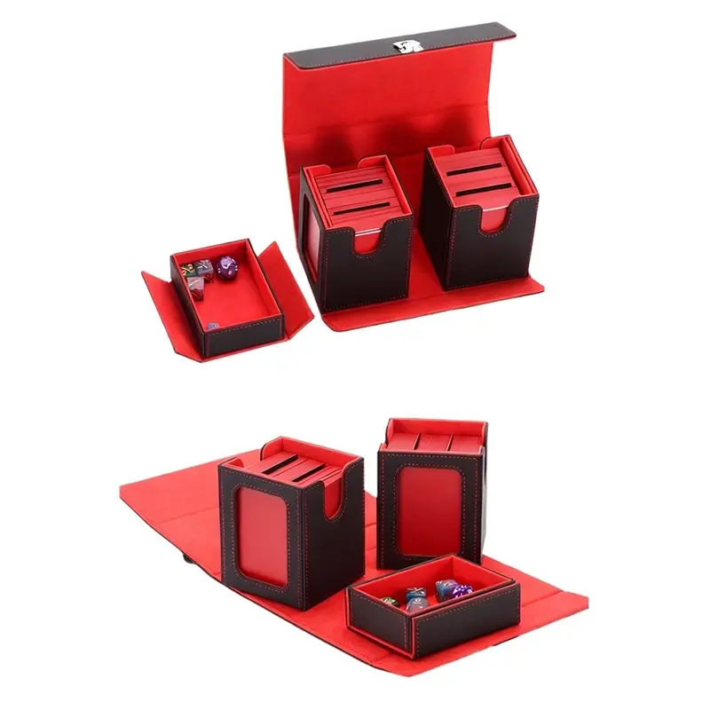 Pudełko na karty BEDW-Top z bocznym ładowaniem, z uchwytem, magnetyczne etui do przechowywania kart do gier