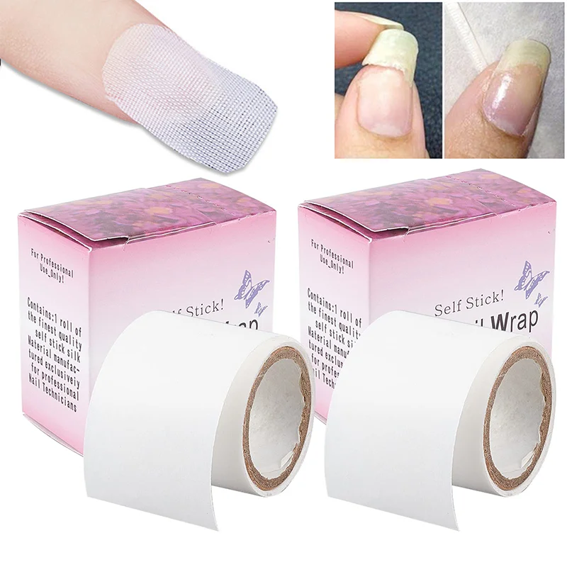 1 Roll Nail Repair Fiberglass Silk Wrap Self Adhesive Strong Protect Reinforce Extension White Sticker For Broken Manicure Tools