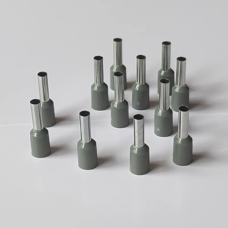 100PCS 2.5mm² Gauge #14 Eyelet Cable Lug Brass Tube Wire Connector Insulated Ferrules Crimp Terminal End Block E2508