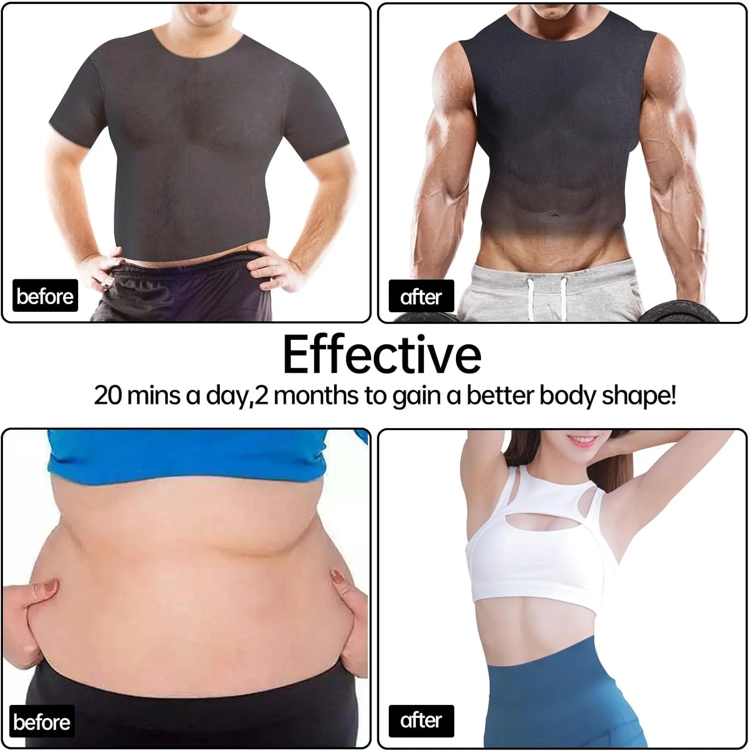 ABS Stimulator EMS Muscle Stimulator Ab Machine Portable Abdominal Belt Electronic Pulse Massager Home Office Fitness Workout