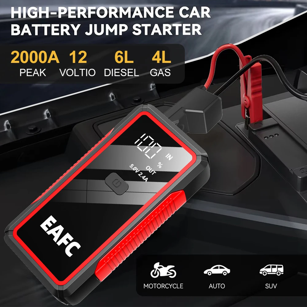 ืืืขื ื ืืื EAFC Jump Starter Power Bank 12V Booster ืืืชืืืช ืืจืื 2000A 1000A ืืืขื ืืืืจ ืืกืืืื ื ืืืืช ืืืชืืืช ืืจืื
