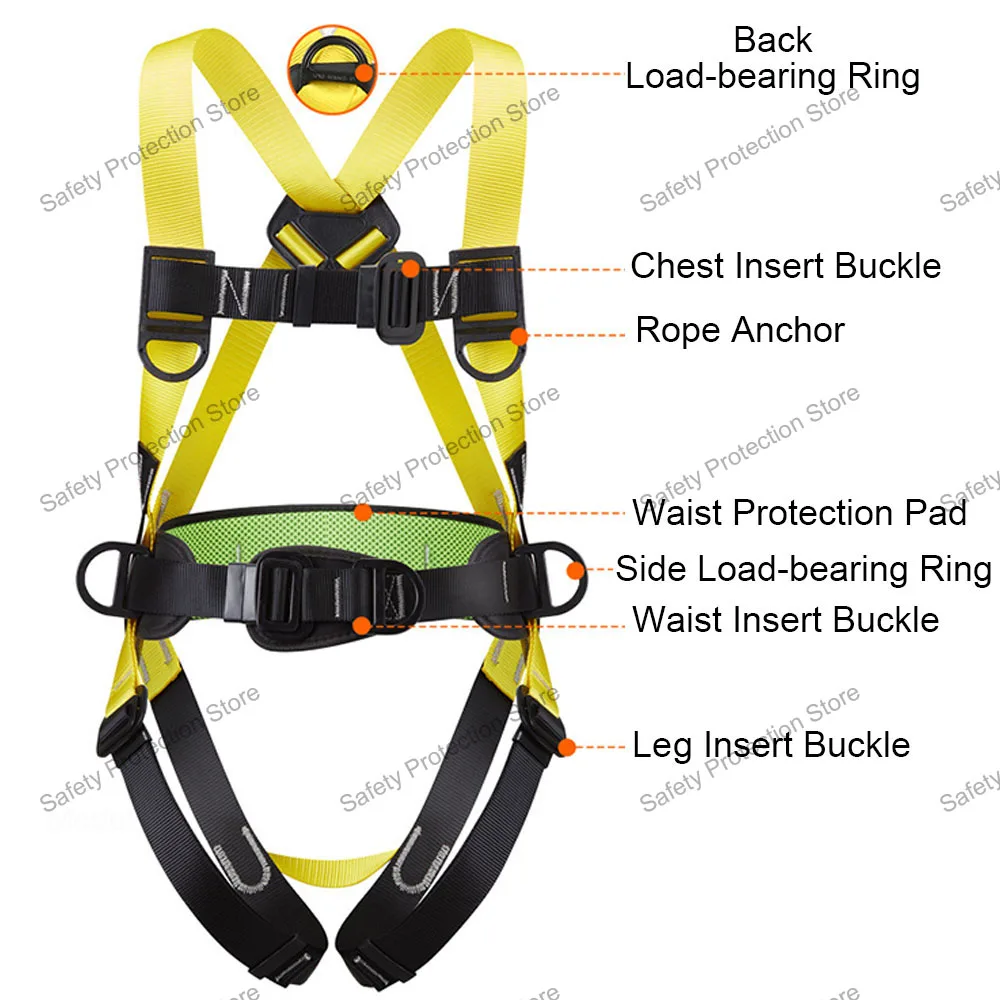 Imagem -04 - High Altitude Work Safety Harness Cinto de Segurança de Corpo Inteiro Escalada ao ar Livre Equipamento de Proteção de Construção Corda Pontos