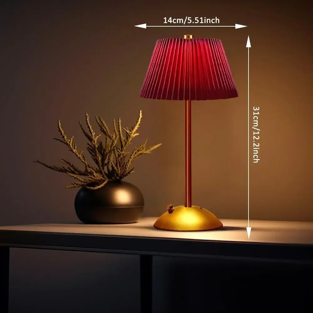 Portable Touch Rechargeable Led Lamp with Fabric Shade Wireless Dimmable Creative Led Table Lamp Ambient Light for Living Room