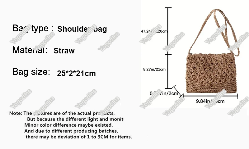 Kleine, frische Umhängetasche, Damentasche, Strohgewebte Umhängetasche, Nische und vielseitige gewebte Tasche, einfache und modische Handtasche – Detail 2