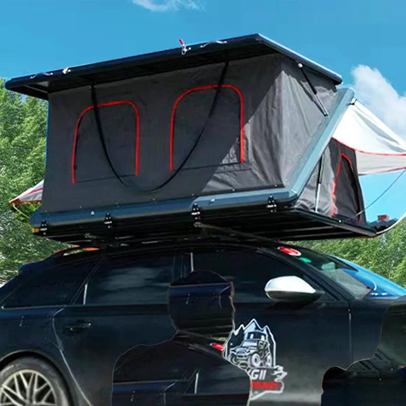 

New Z-shaped roof tent outdoor travel cold and rain proof folding four-door automatic self-driving tour car tent