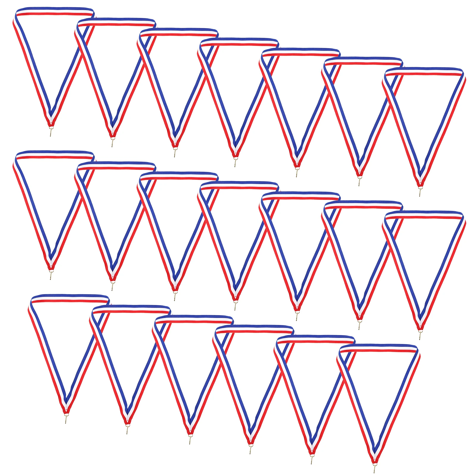 20개 메달 리본 빨강 흰색 파랑 2.2cm 폭 스포츠 대회 목걸이형 끈 다기능 상장 리본 메달용 학교용