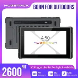 7 Inch 2600nits Sunlight Readable Waterproof Rugged Tablet, HUGEROCK X7 Android Industrial PC 1920x1080 FHD Dual SIM Card