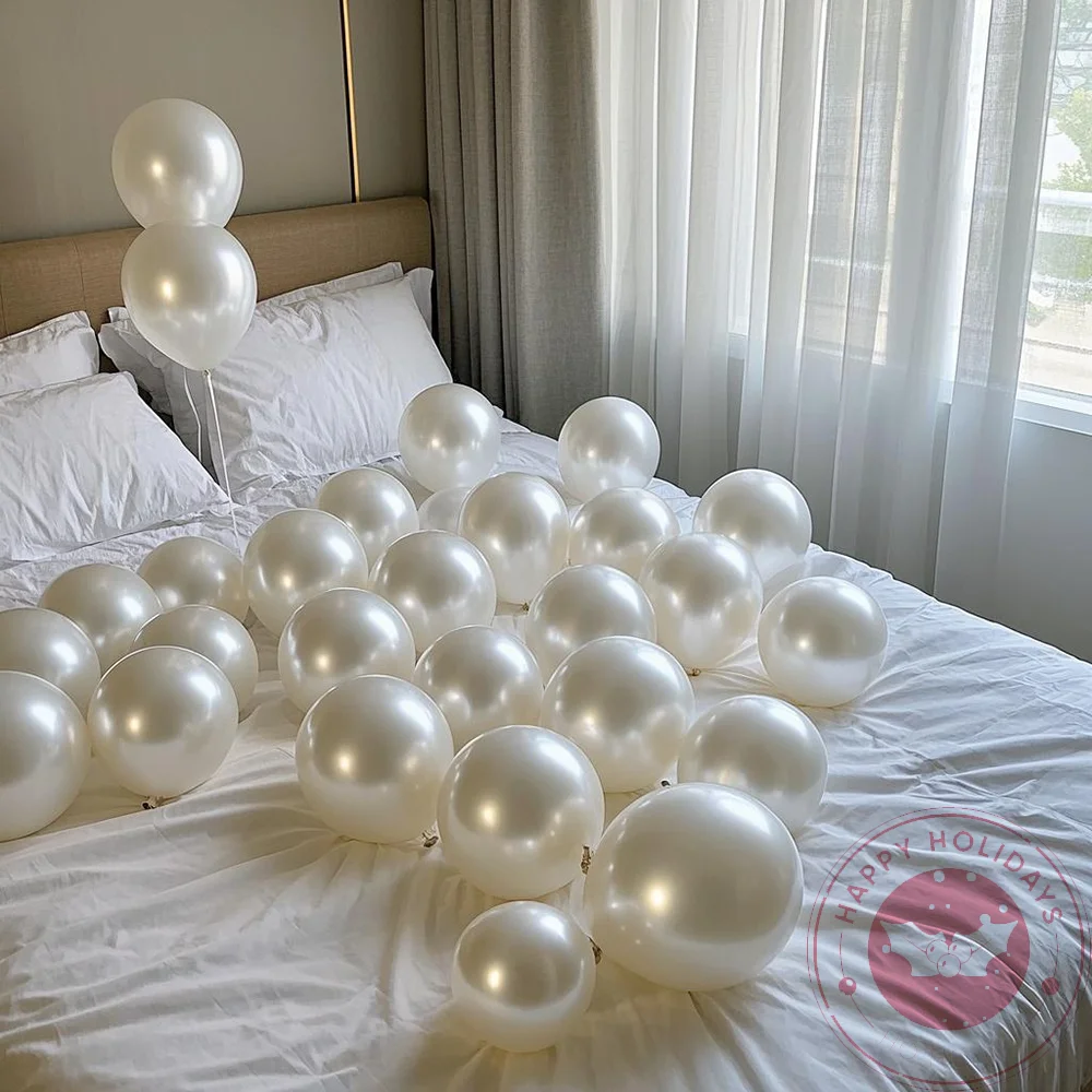 30pcs 5/10/12inch Pearl White Balloons Wedding Anniversary Valentine's Day Birthday Party Baby Shower Helium Balloon Decor