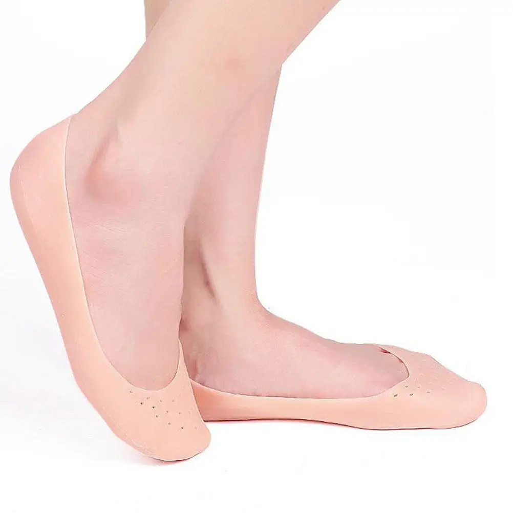 2Pairs Moisturizing Foot Care Socks Premium Elastic Sebs Socks for Dry Cracked Feet Daily Foot Protection Anti-Cracking