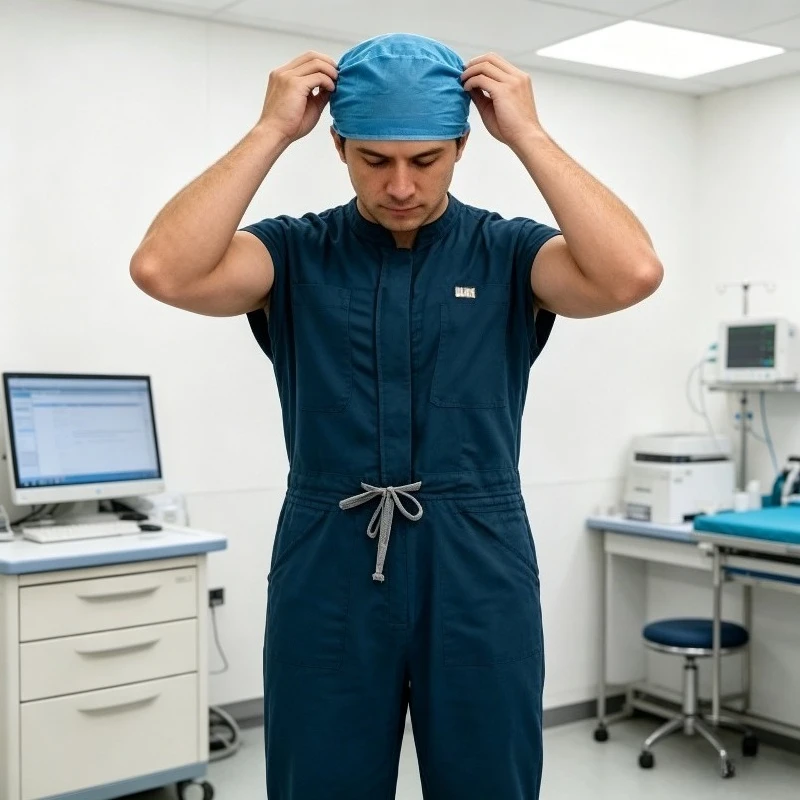 

Sleeveless Jumpsuit, A Practical Work Uniform Designed Specifically for Clinical Work of Hospital Doctors and Nurses
