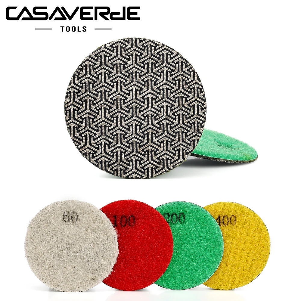 Casaverde 1 szt. 50 mm galwanicznie diamentowe podkładki polerskie do szybkiego usuwania płytek szklanych betonowych kamieni metalowych szlifowanie i polerowanie