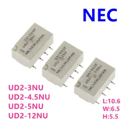 5Pcs New Original NEC Relay UD2-3NU UD2-4.5NU UD2-5NU UD2-12NU 1A 8PIN UD2 3V 4.5V 5V 12V signal relay