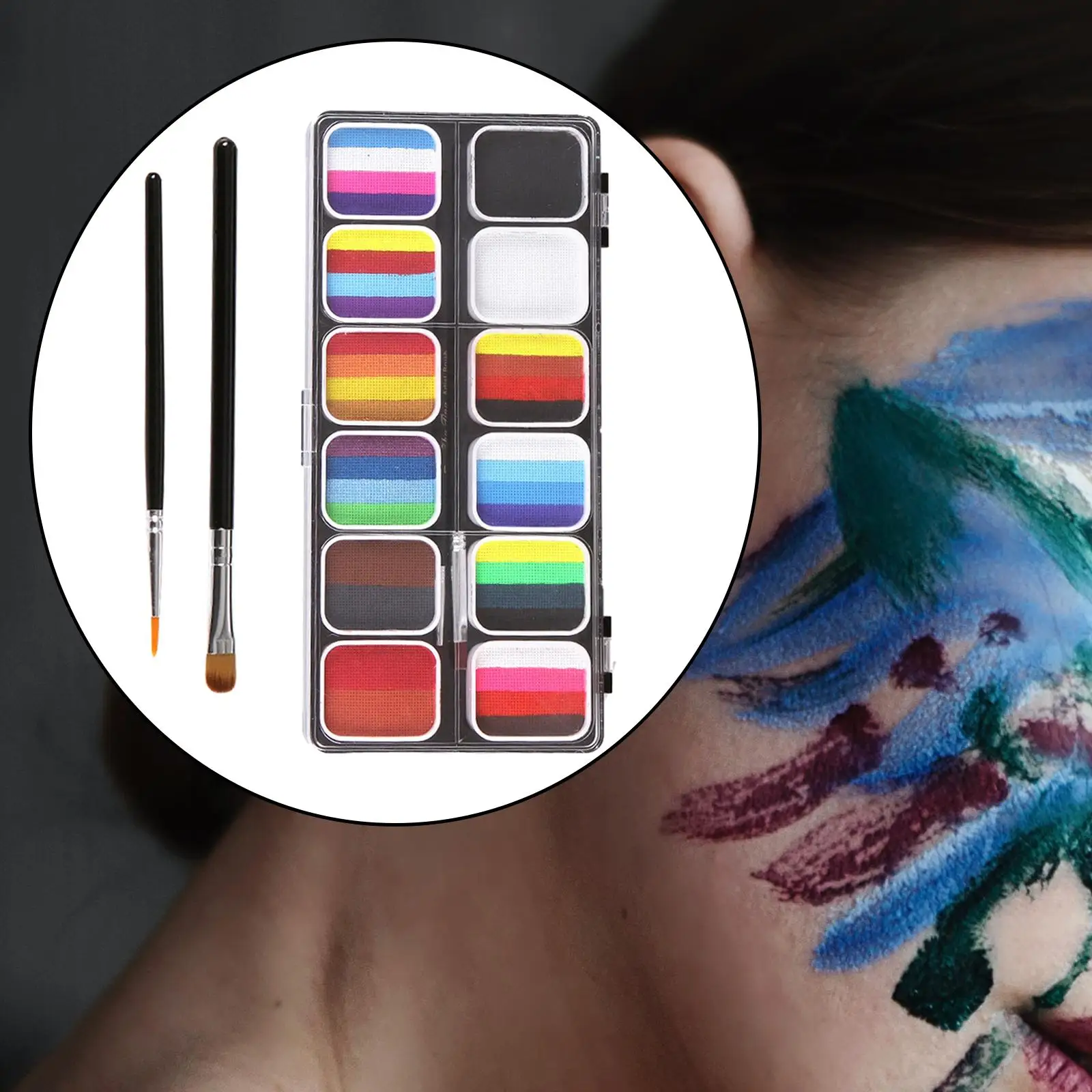 Face Body Paint Kit met kunstborstels Professioneel schilderpalet Make-up