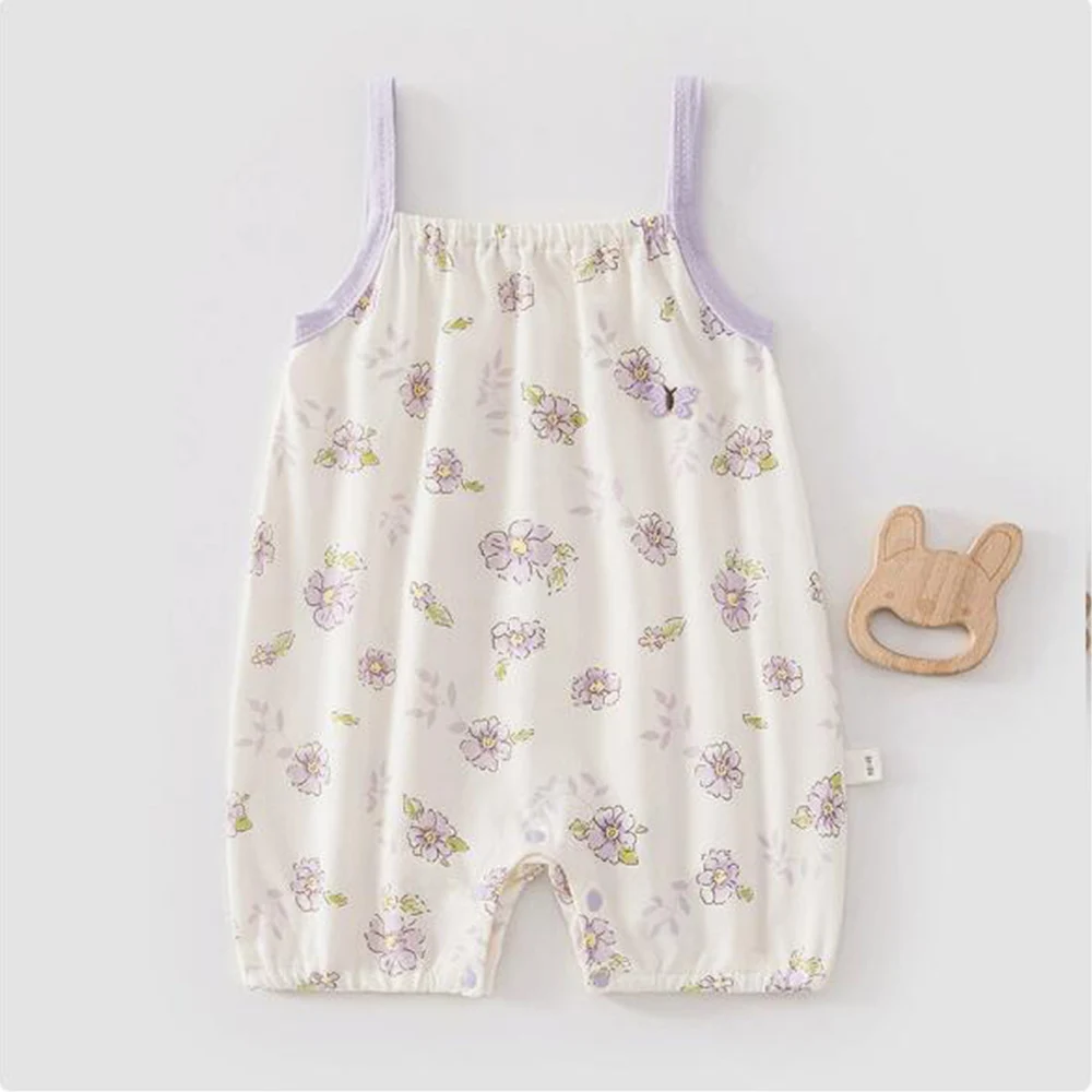 Baby Girl Romper Sleeveless Floral Star Leopard Print Summer Thin Newborn Clothes Cotton Infant Jumpsuit Wholesale