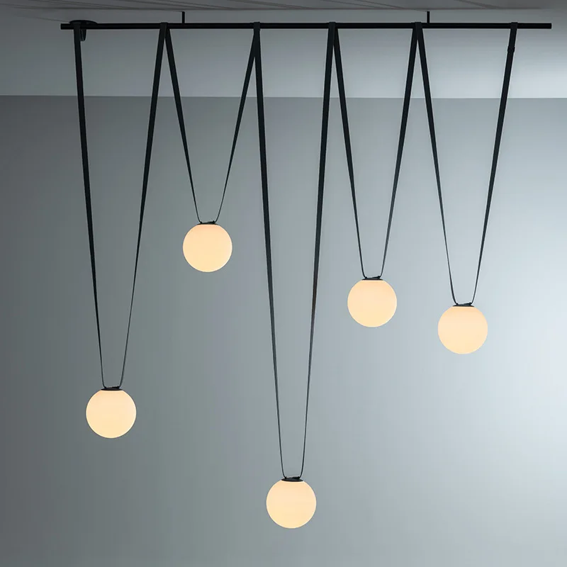 Imagem -05 - Criativo de Alumínio Minimalista Led Lustre Decorativo Pendurado Lâmpadas Cinto Suspensão Luminária Lâmpada para Sala Jantar Quarto Barra