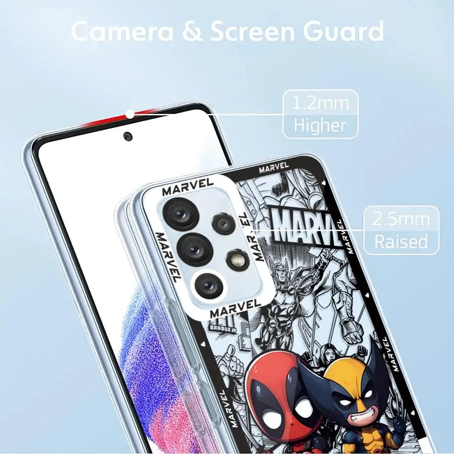 Marvel Deadpool And Wolverine Cartoon Phone Case for Samsung Galaxy A14 A13 A15 A23 4G A34 A33 A53 A25 A24 A73 A35 A55 5G Cover image 3