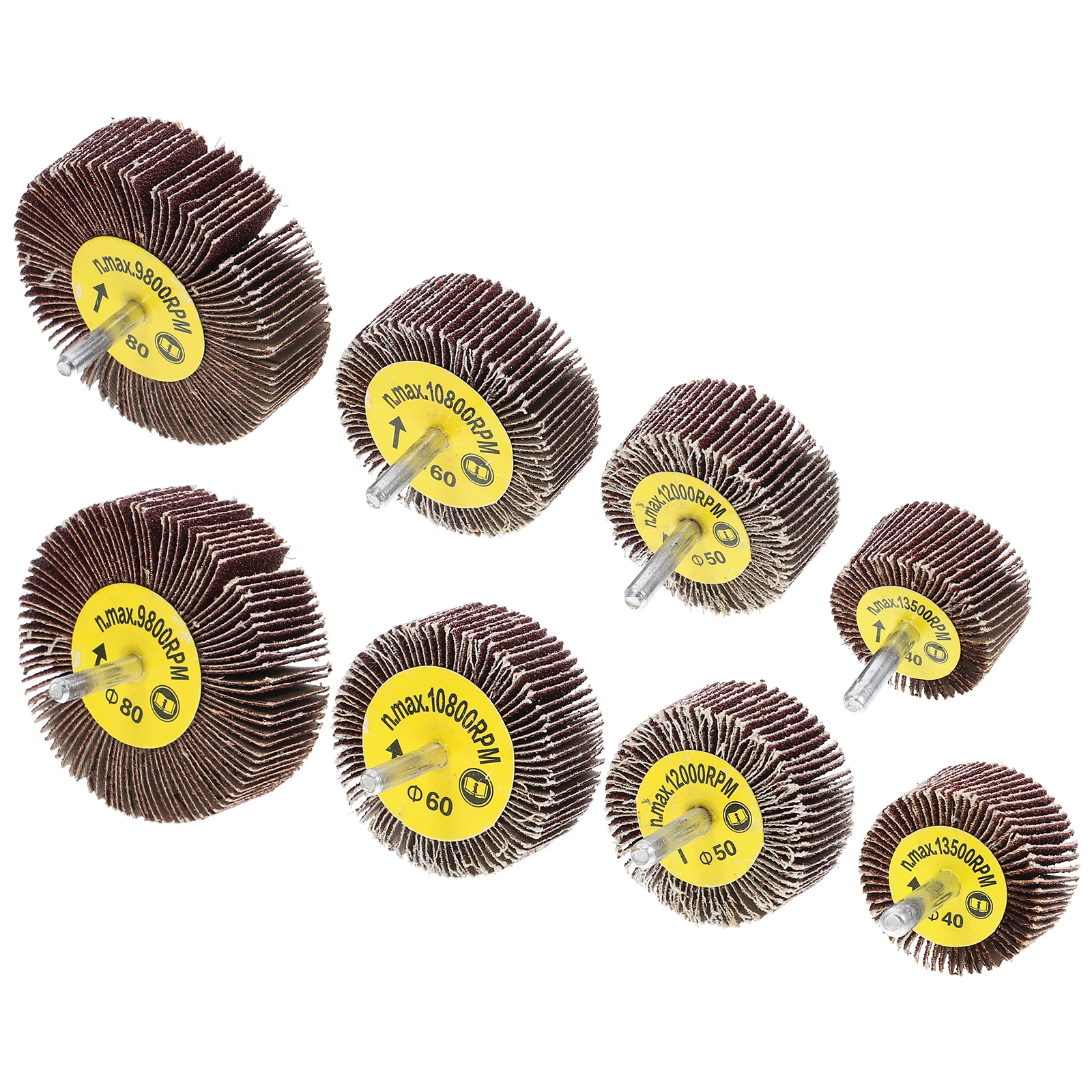 

8pcs Flap Wheels 16x25x6 20x25x6 25x25x6 30x25x6 80# Sandpaper Grinding Heads for Electric Drills Rotary Tools Abrasive Cloth