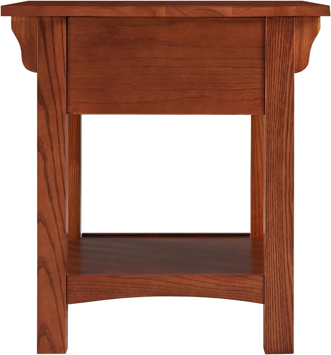 8222-SC Mission Impeccable Secret Compartment, Locking Drawer Nightstand Side Table, Medium Oak