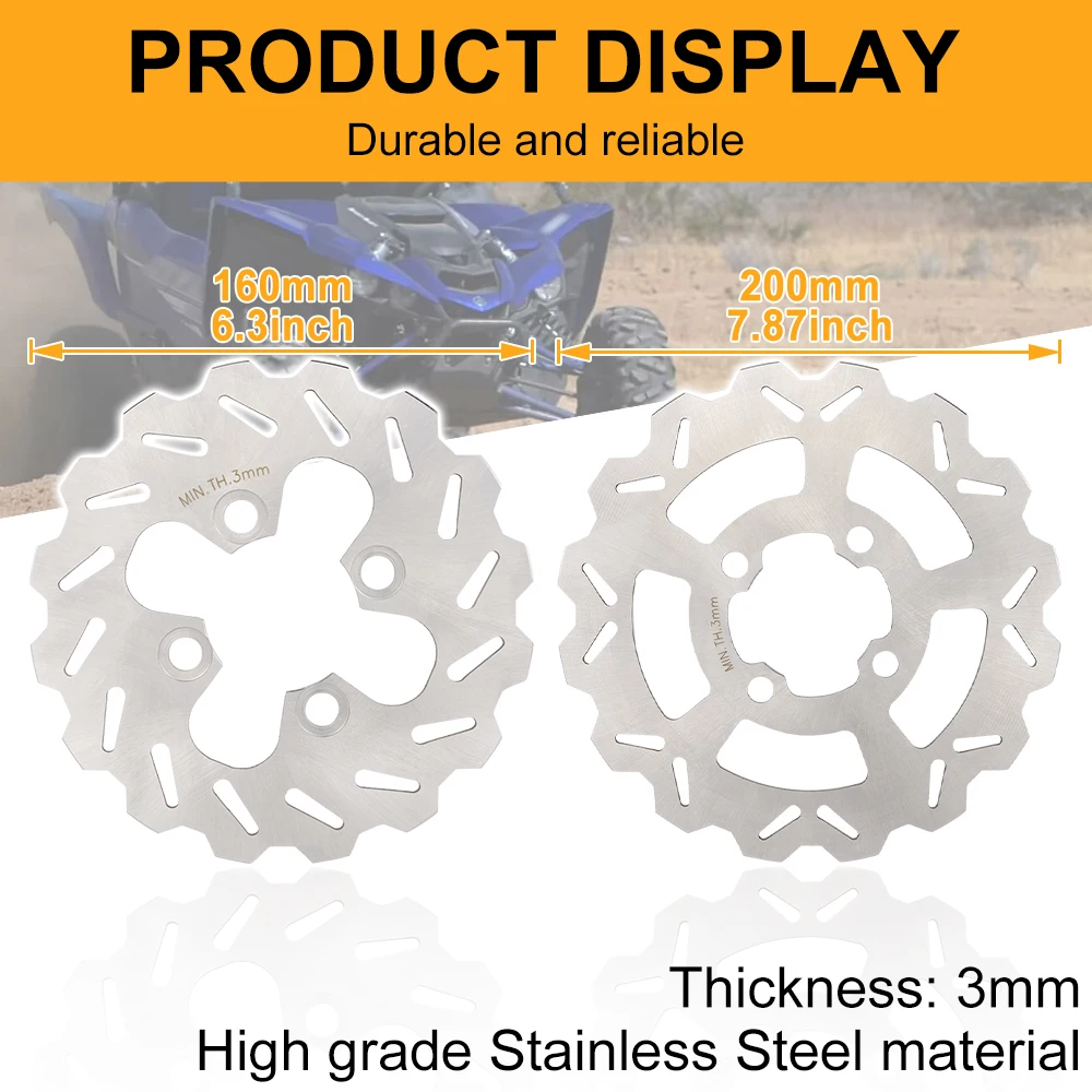 For YAMAHA BANSHEE 350 200 RAPTOR 125 250 250R 350 660 700 700R YFZ450 YFZ450R YFZ450X Motorcycle Front & Rear Brake Disc Rotor