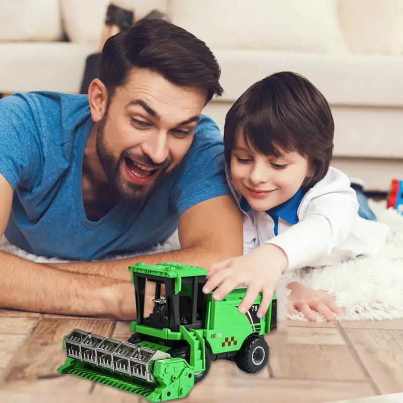 Harvester Toy Engineering Construction Car Car Toys Simulation Harvester Model Toy Kids Play Trucks Friction Powered For