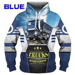 Men's Fashion Hoodie Print 3D Truck Driver Sweatshirt Original Design Pattern Cosplay Pullover