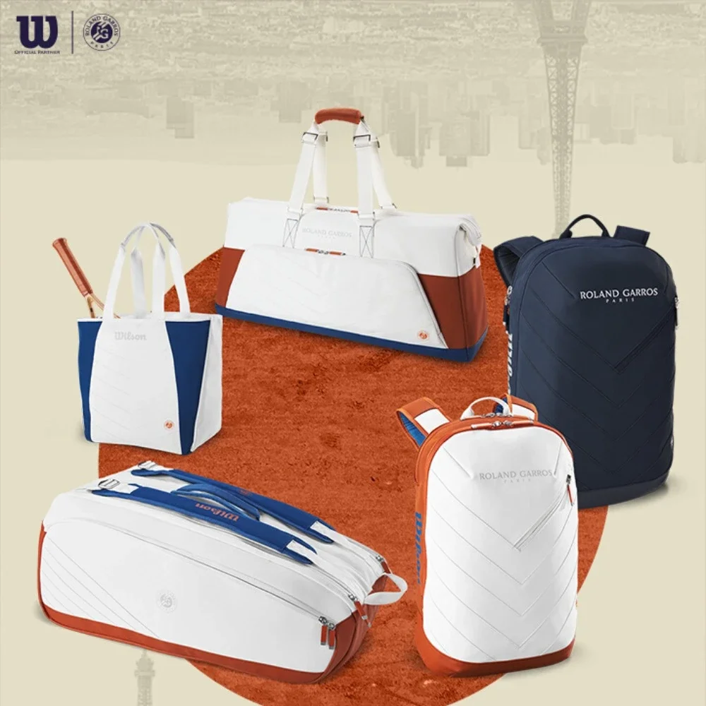 Wilson Super Tour 9 Pack Roland Garros 2024 Tennis Bag Navy Tournament Racket Bag with Partial Racquet Compartment WR8030801