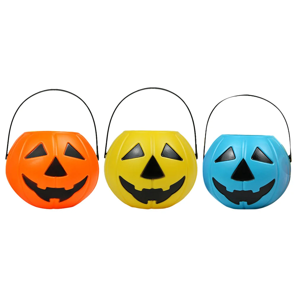 3 Pcs Pumpkin Bucket Gift Box Halloween Candy Pails for Party Chocolate Holder Stand