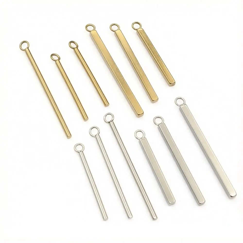 Stainless Steel Straight Tube Pendant 20/30mm Length Cylinder Shape Findings Rectangular Shape Hollow Tube Design