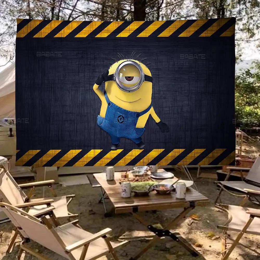 Cute Banana Cartoon-M-Minions Small Size Cheerleading Banner Hand Pulled Flag Outdoor Atmosphere Flags
