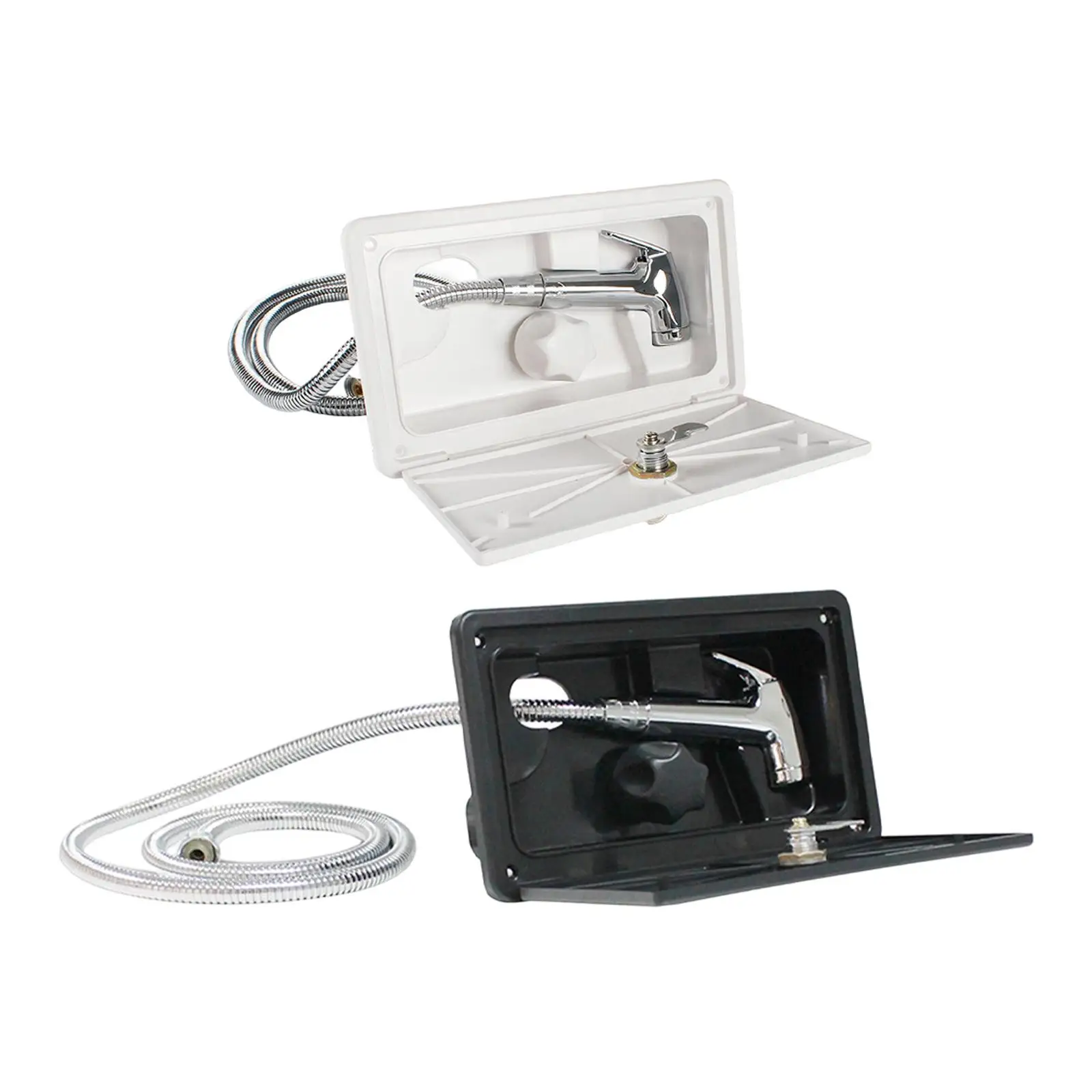 

Комплект для замены душевой кабины для прицепов-фургонов с выдвижной лейкой из нержавеющей стали и ключевым замком для надежного использования наружу в автодомах