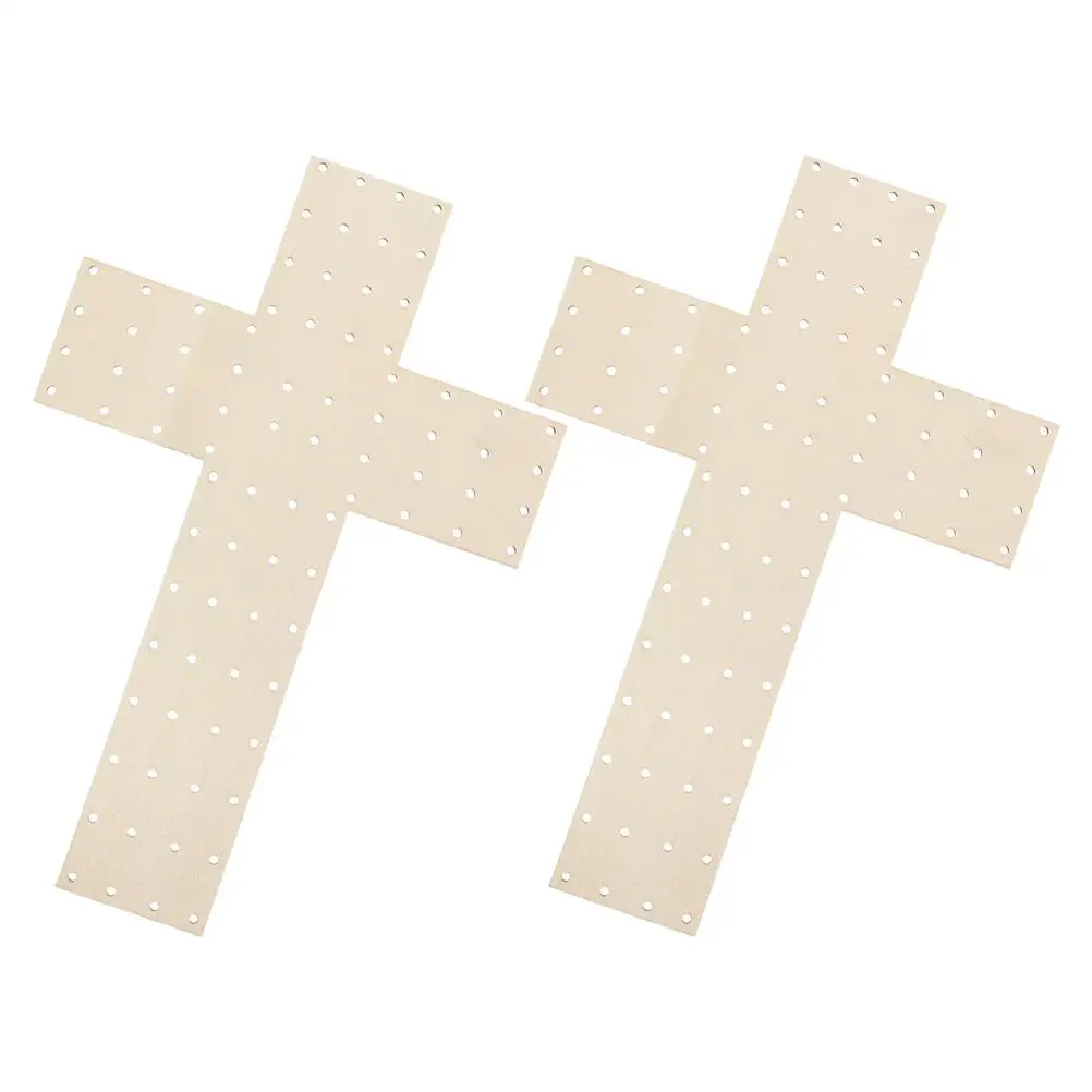 

2 pcs Wooden Crucifix Wreath Frame Unfinished Garland Board for Door Hanger Easter Flower Wedding Party Decorations