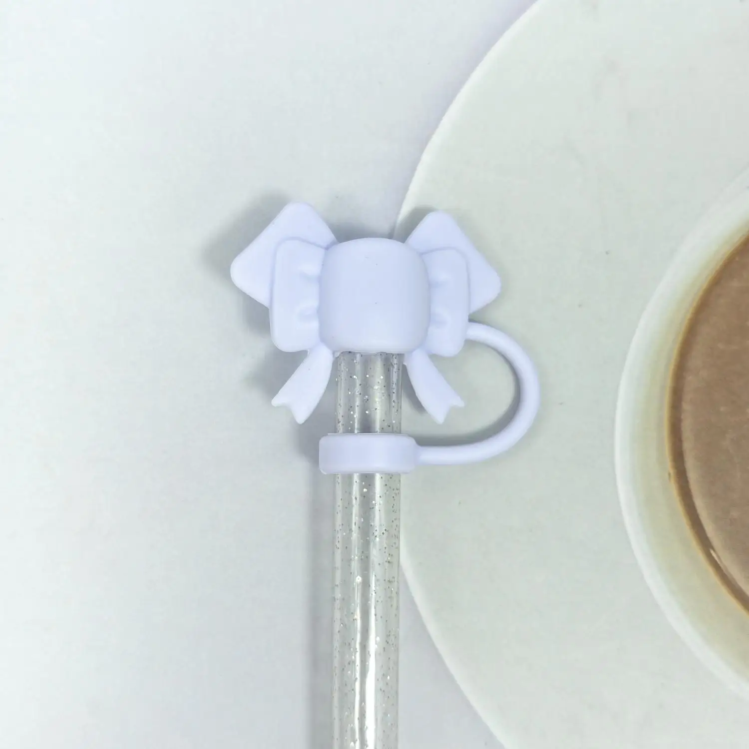 New Decorative Straw Topper Cup Sleeve with Bow Sequin Pendant Pom-Pom Charm for Stanley Cups Cross-Border Shipping