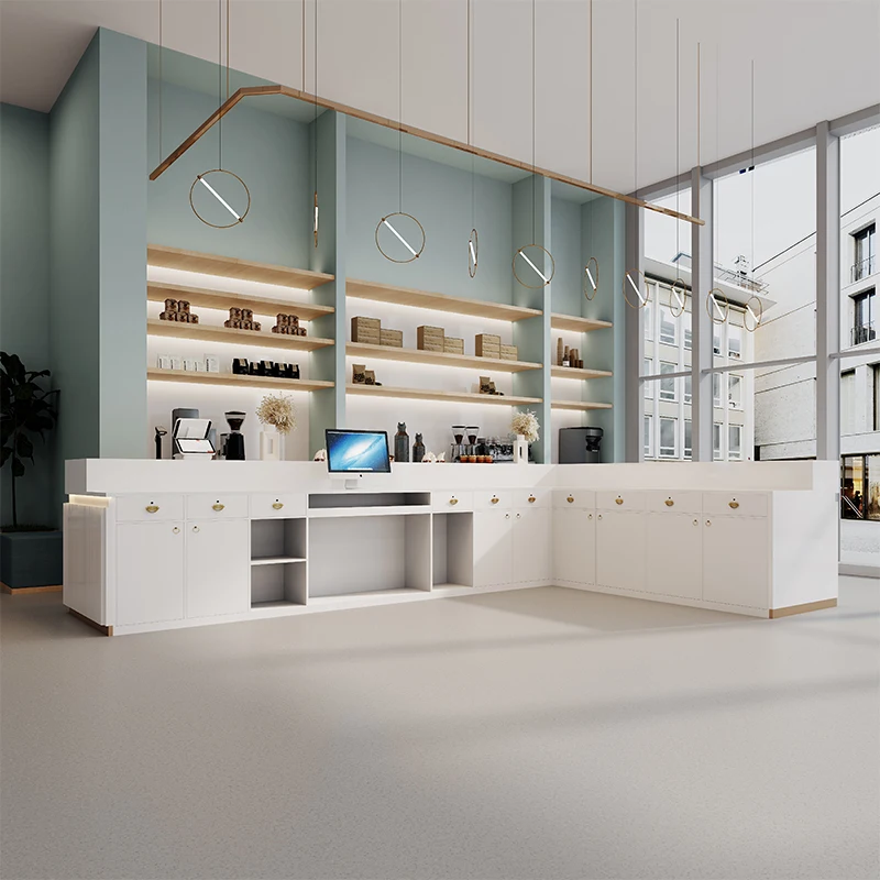 الحليب الشاي متجر بار المياه بار صفحة الخروج الأبيض قوس الرخام التجاري بسيط الحديثة متجر الحلوى الزاوية المخصصة #4