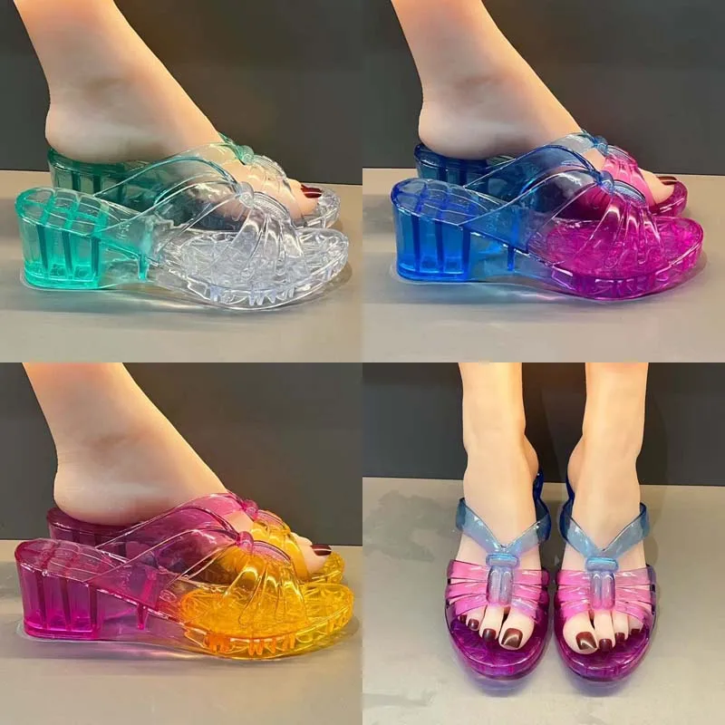 

New casual women's transparent slippers