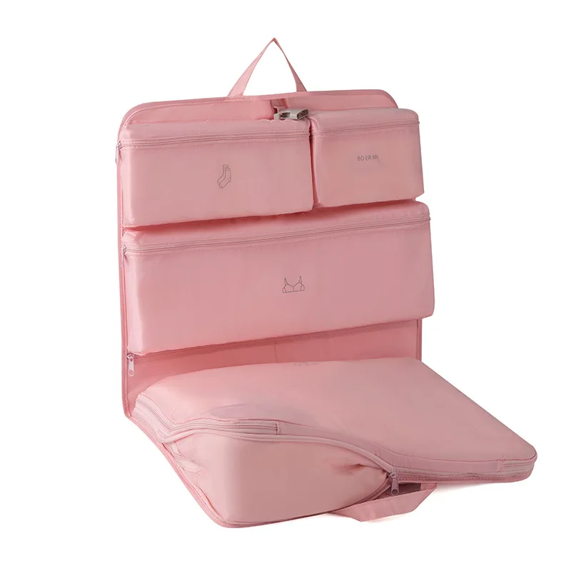 New Six-in-one Compressed Storage Bag Travel Portable Clothing Underwear Organizing Bag Folding Hanging Hangable Space-saving
