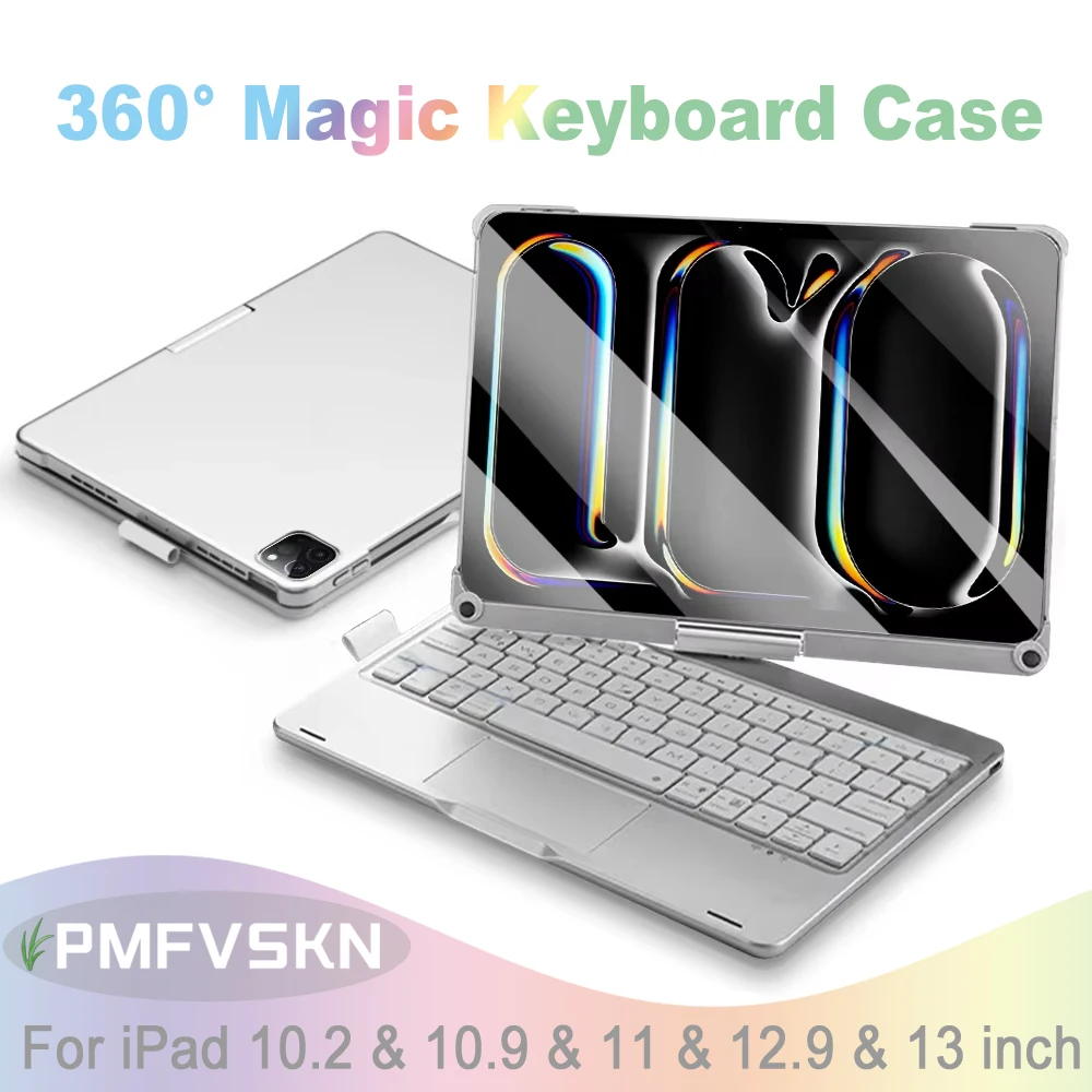 

360 ° Чехол Magic Keyboard для iPad Pro 11 12,9 13 iPad 11th A16 2025 10-го поколения 10,9 8/9 10,2 для iPad Air 11 13 4 5-й чехол