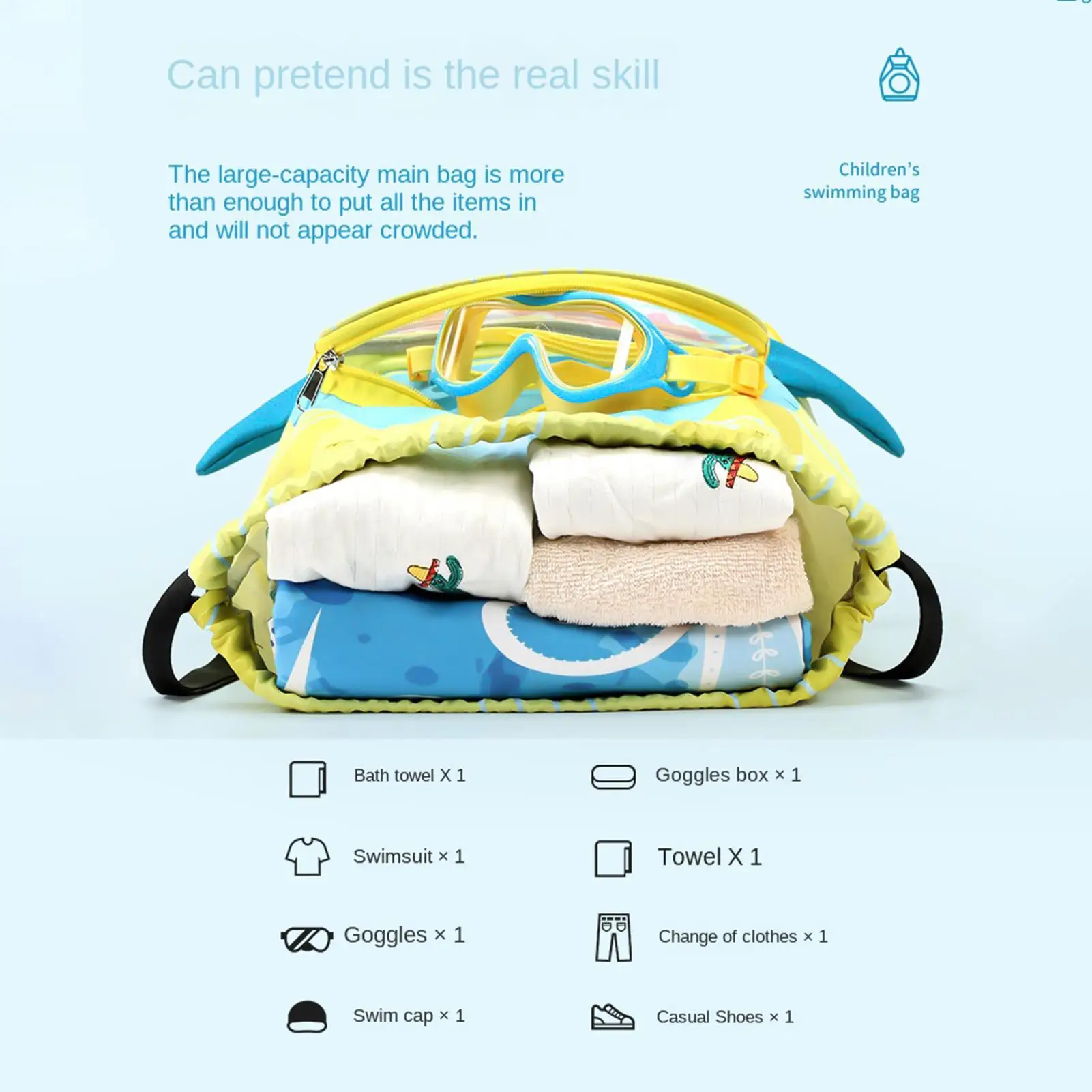 

Swimming Bag With Shoe Compartments Shark Design Drawstring Backpack Dry Wet Separated Swim Backpack For Age 3 And Up Girls Boys