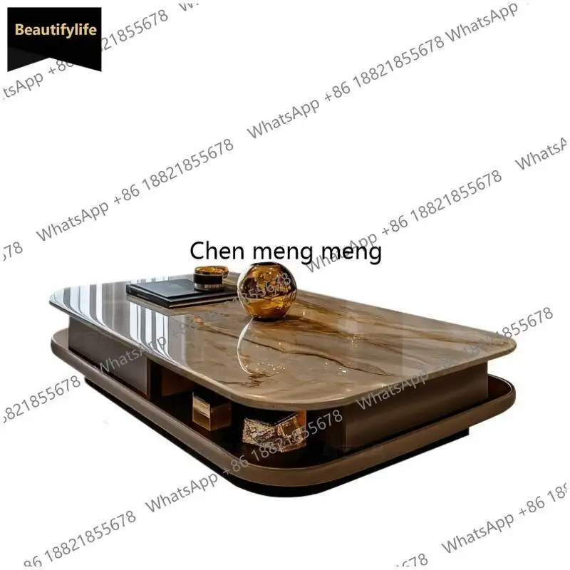 

Многофункциональный итальянский журнальный столик c139 с ящиками, серый, с отсеками для хранения, роскошный, современный, белый, для гостиной, мебель для дома