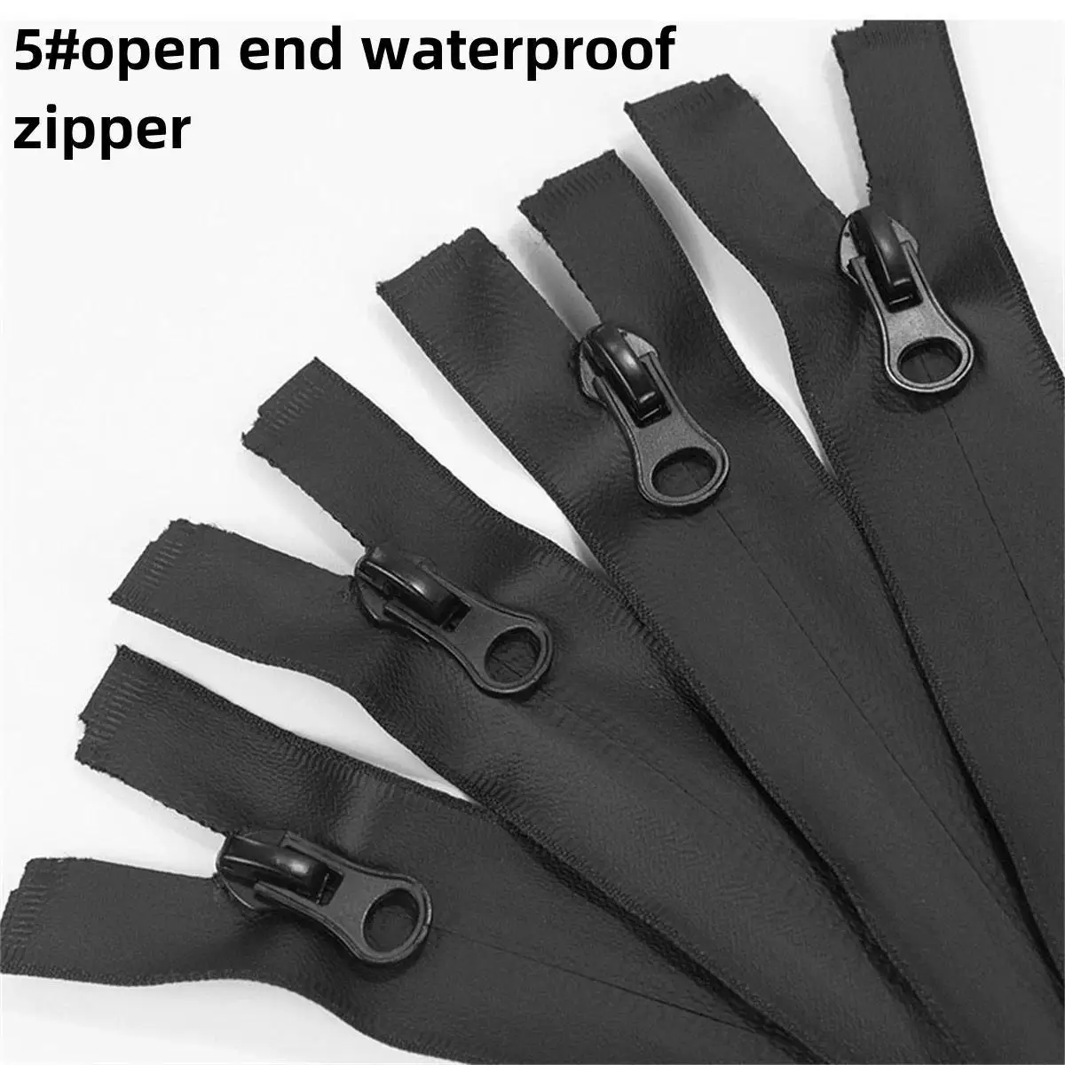 (3pcs) 5 #waterproof zipper open tail black TPU outdoor hardshell jacket sports jacket zipper 80cm