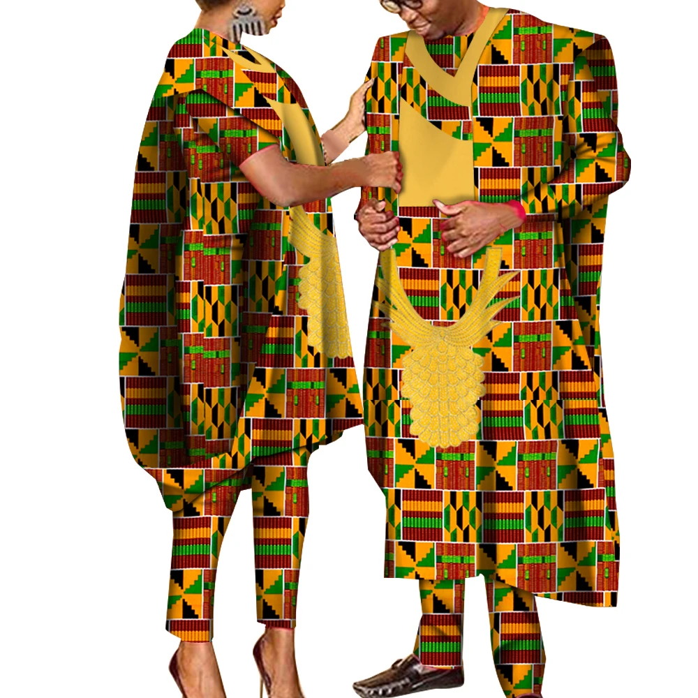 Couples African Clothes African Print Dashiki Dresses for Men Women Robe Africaine Wedding Party Dress African Gown WYQ505