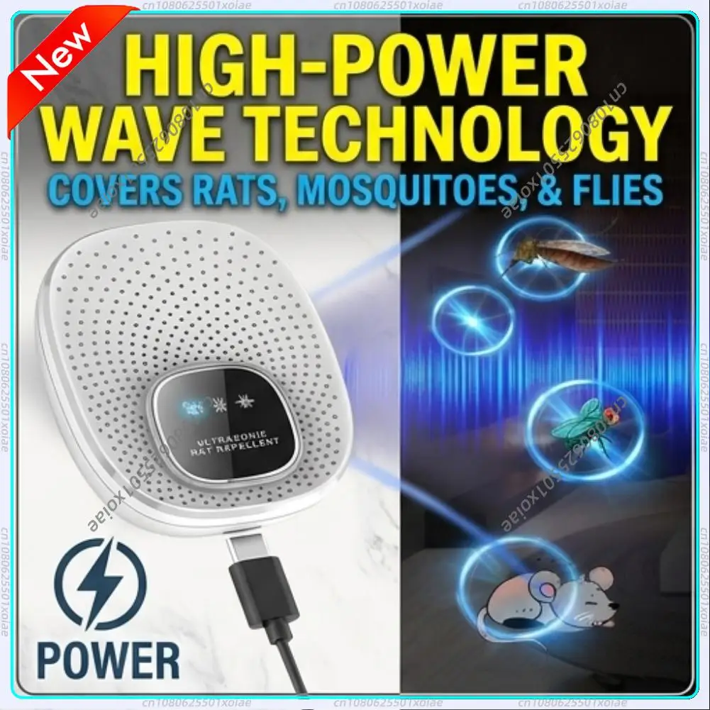 Safe Ultrasonic Pest Repeller High Power Electronic Mouse Reject Device USB Powered for Mosquitoes Roaches Indoor Home